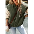thumbnail image 5 of Casual Winter Bomber Jacket - Mist Green Corduroy with Faux Shearling Sleeves | [ZhiHiMeRi] | (US 8-10)M, 5 of 12
