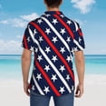 thumbnail image 6 of Xecao Patriotic Star print Hawaiian shirt - a stylish short-sleeve button-down for men, perfect for casual beach and tropical outings., 6 of 9