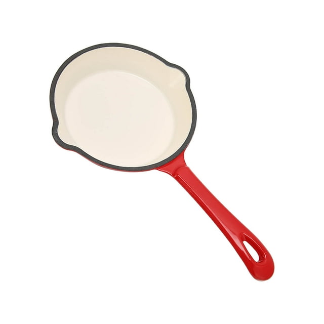 Frying Pan, Deep Frying Pan Cast Iron Enamel Pancake Pan Double Layers Nonstick Long Handle Durable Sturdy Saute Pan For Home Restaurant