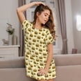 thumbnail image 3 of Sikiie Burgers And Hot Dogs Print Women's Short-sleeved Nightdress, Round Neck Pullover Nightdress Pajamas Summer Home Wear, 3 of 6