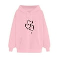 thumbnail image 3 of UAMVSH Oversized Hoodie for Women Cute Valentine's Day Heart Printed Hooded Pullover with Pockets Basic Long Sleeve Sweatshirts(Small,Pink), 3 of 3