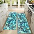 thumbnail image 4 of Kitchen Rugs Sets Of 2,Blue Paisley and Floral Pattern Anti Fatigue Kitchen Mat Rugs Non Slip Washable,Decorative Kitchen Floor Mats for Kitchen,Sink,Laundry,17"X47", 4 of 5