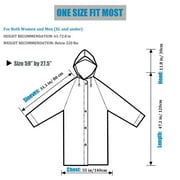 EVA Rain Poncho for Adults, 2 Pack Reusable Raincoat with Hoods and Sleeves, White