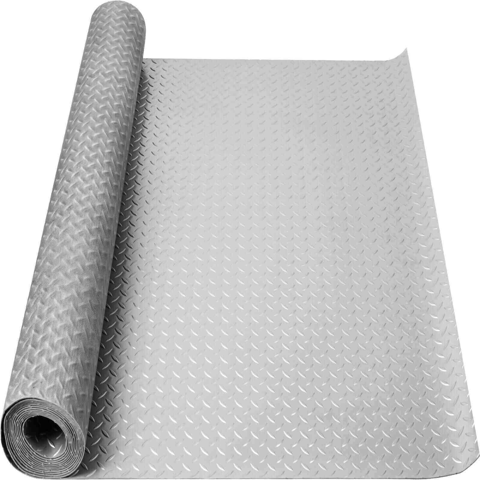 Ratation Garage Floor Mat Rolls Diamond Plate PVC Vinyl NonSlip Garage
