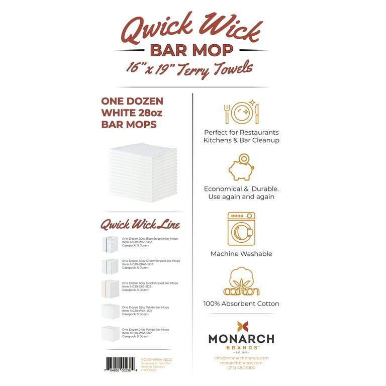 Qwick Wick 12-Piece Bar Mop Towels (Set of 12) Latitude Run Color: Green/White