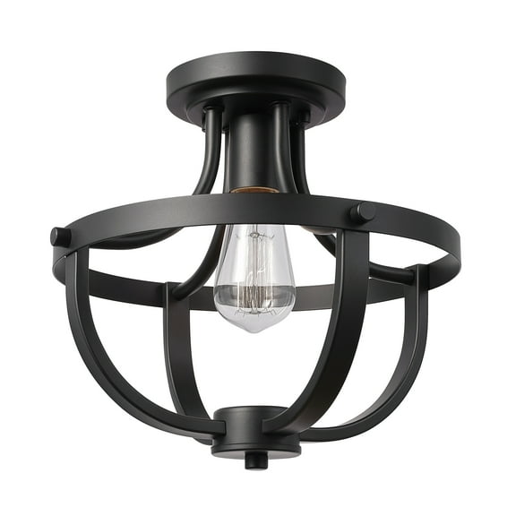 Globe Electric Stellan 1-Light Matte Black Indoor Flush Mount Ceiling Light