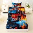 thumbnail image 3 of Erosebridal Cartoon Fire Truck Twin Sheet Sets for Kids Boys, , 1 Flat Sheet, 1 Fitted Sheet and 1 Pillowcase, 3 of 5