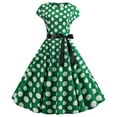 thumbnail image 1 of Robe à Manches Courtes Femme Vintage Années 1950 Rétro Manches Courtes Imprimé à Pois Soirée Bal Robe, 1 of 8