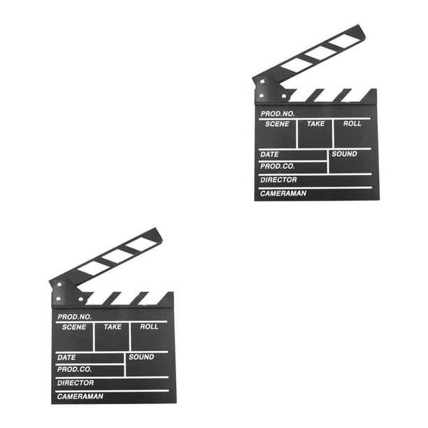 Sidaley Director Film Clapboard Escena de acción Clapper Board Película de Clap Slate Theatre Party Decoration Movie Clapper Board negro S 2piezas