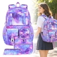 thumbnail image 4 of Clearance Under $10! Three Piece Backpack Set Purple Hiking Backpack Daypack, 4 of 5