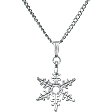 Body Candy Stainless Steel Chain Holiday Winter Snowflake Pendant Necklace,