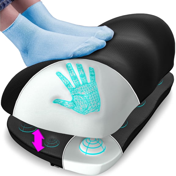 Everlasting Comfort Memory Foam Ergonomic Footrests with Massage Nodes, Black