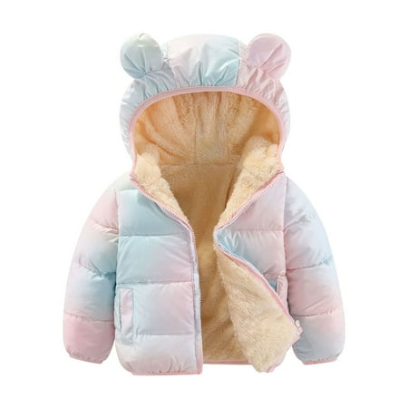 

XYIJANI Toddler Warm Padded Coat Kids Baby Warm Girls Boys Cartoon Winter Warm Fleece Jackets Sweatshirt Coats Kids Coats Winter Jacket Baby Winter Clothes (Rose Gold 90)