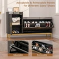 thumbnail image 3 of VECELO Shoe Storage Bench with Flip Drawer, Entryway Cabinet with Adjustable Shelves and Removable Seat Cushion, Black, 3 of 10