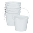 thumbnail image 1 of Paquete de 6 Cubos de Metal Pequeños con Asa, Cubos Galvanizados de 12x10cm, Pequeños Cubos de Metal con Asa [Blanco], 1 of 6