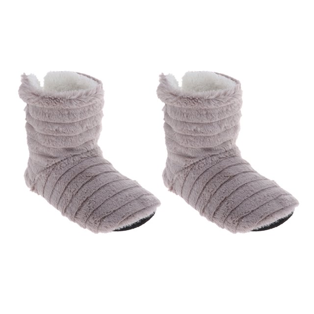 Calcetines de Mujer Forrados de Vellón Térmicos Antideslizantes para Niñas Gris Macarena