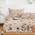thumbnail image 6 of King Size Fitted Sheet Set - Fall Flowers 3 Piece Bedding Sets 16" Deep Pocket Fitted Sheet with 2 Pillowcases, Farmhouse Retro Budding Nature Floral Branch Brushed Microfiber Hotel Luxury Bed Sheets, 6 of 9