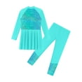 thumbnail image 5 of CHICTRY Modest 2 Pcs Swim Cover Up Sets for Girls Floral Long Sleeve Swimdress with Swim Leggings Upf 50+ Swimsuits Green 10, 5 of 6
