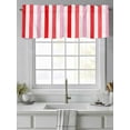thumbnail image 4 of Valances for Windows Red Pink Ombre Stripes Rod Pocket Cafe Window Treatments Valance Curtains for Kitchen Bathroom Laundry Basement Windows 60"x14", 4 of 9