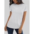 thumbnail image 5 of Womens Summer Casual Short Sleeve Tunics Tops Crew Neck Blouses Dressy Basic Shirts, 5 of 6