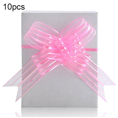 10 Pull Bows 30-50mm Wedding Car Gift Wrap Ribbon Florist Pew Xmas Decorations 