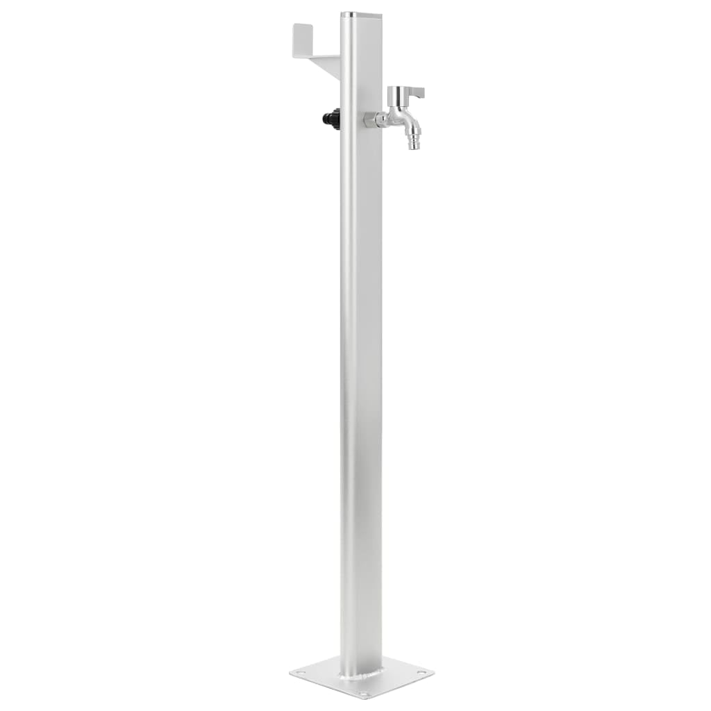 Kepooman Outdoor Freestanding Stainless Steel Water Column for Garden, Sliver