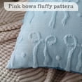 thumbnail image 7 of COOKCOK Bow Throw Pillow Covers 18x18 Set of 2 Decorative Pillow Covers Soft Plush Faux Wool Aesthetic Pillowcases Preppy Room Decor for Bed Sofa Couch Living Room, Blue, 7 of 7