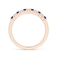 thumbnail image 2 of ANGARA Natural Blue Sapphire and Diamond Semi Eternity Wedding Ring in 14K Rose Gold for Women (Size-1.9mm) | September Birthstone, Anniversary, Jewelry Gift for Women | Natural Blue Sapphire Ring, 2 of 11