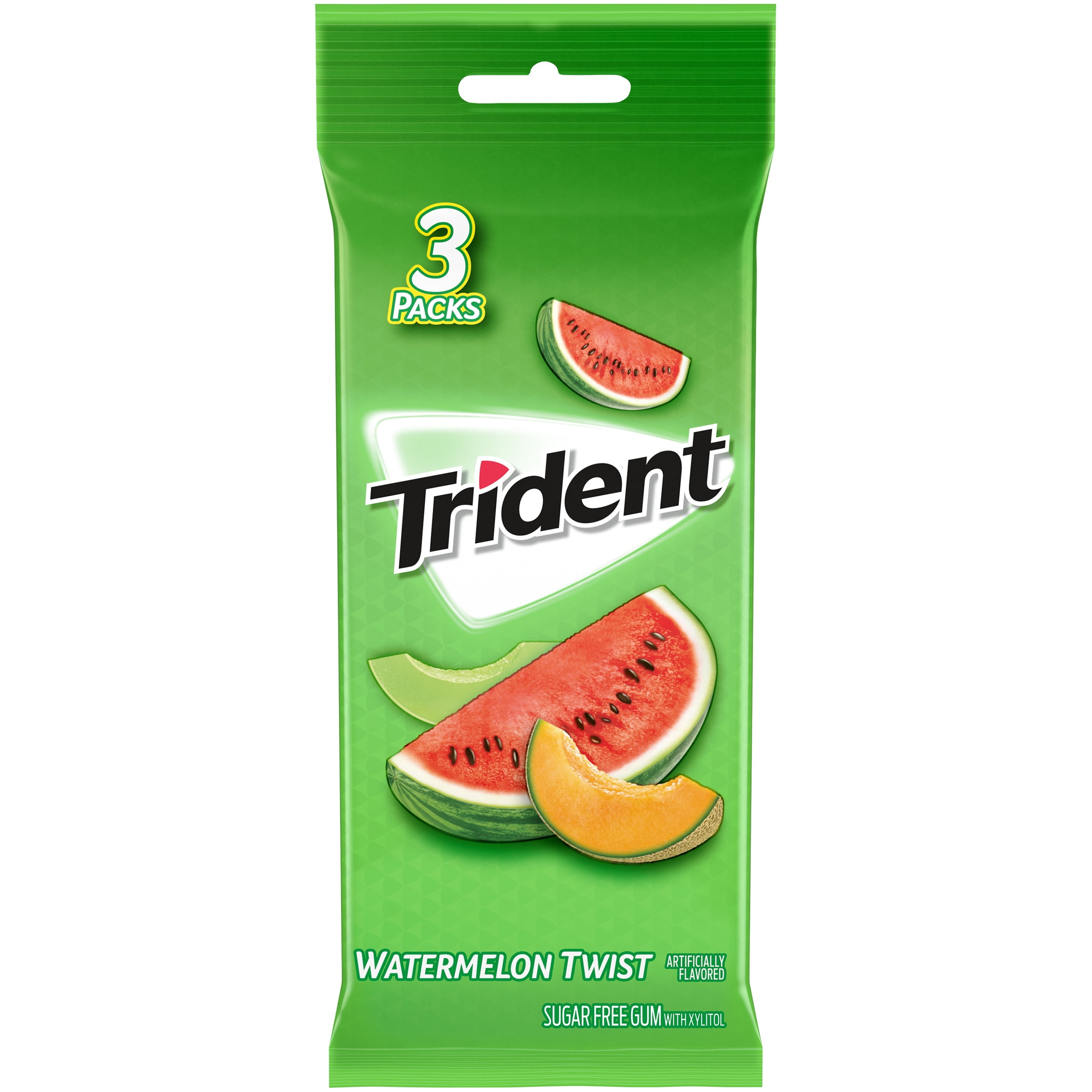 Trident Sugar Free Gum, Watermelon Twist Flavor, 3 Packs (42 Pieces