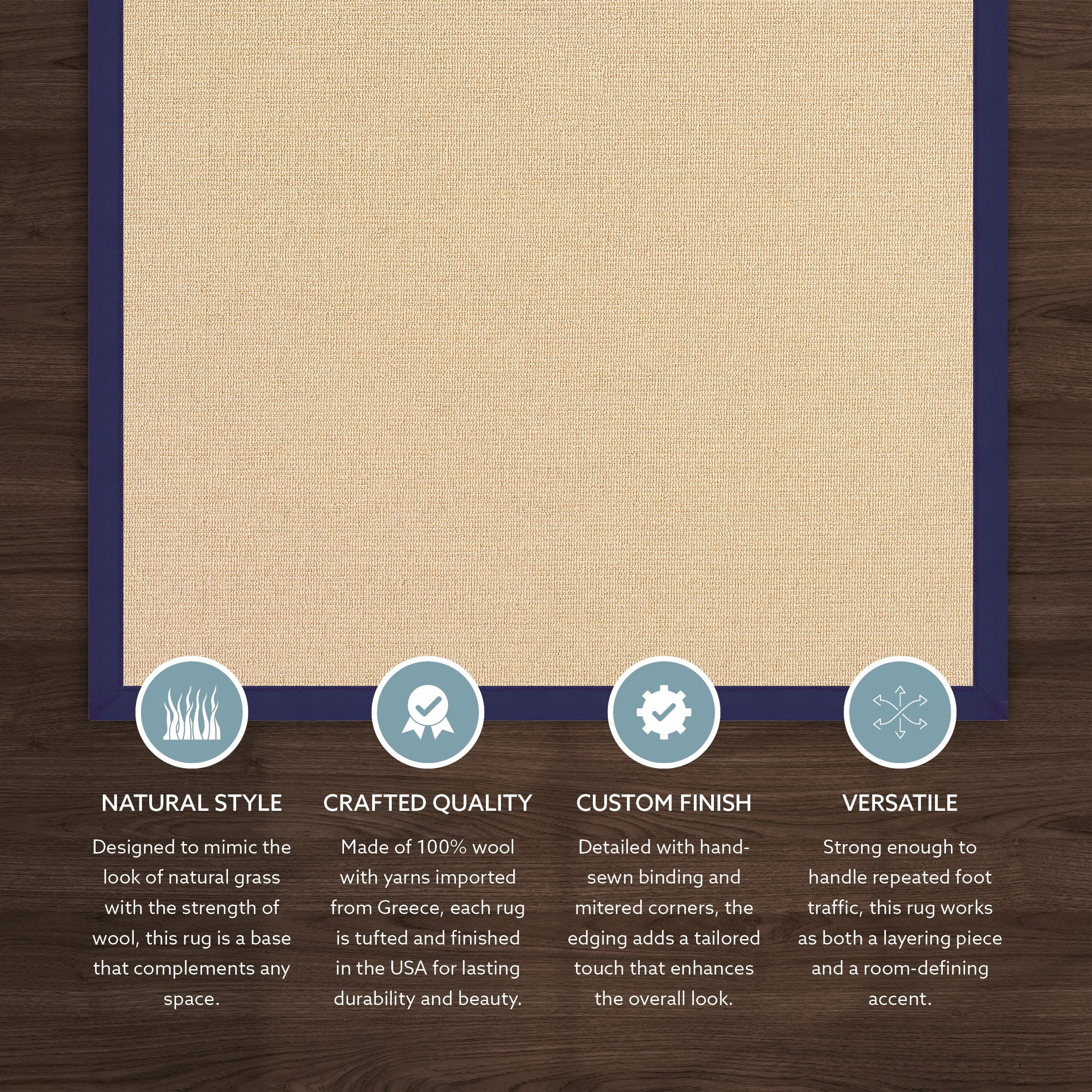 Linon Athena Natural & Blue 9.10x13 Area Rug