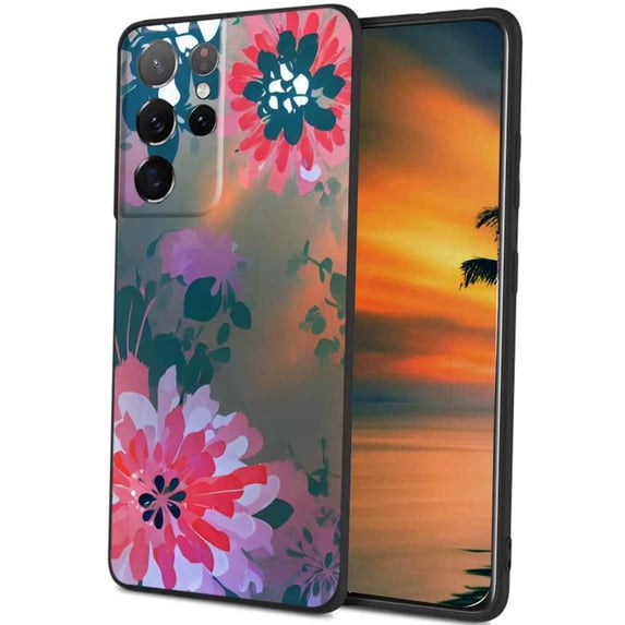 Compatible with Samsung Galaxy S22 Ultra Phone Case, Flowers-35 Case Men Women, Flexible Silicone Shockproof Case for Samsung Galaxy S22 Ultra