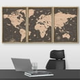thumbnail image 2 of wall26 Framed Canvas Print Wall Art Set Retro Vintage Antique Sepia World Map Global Country Illustrations Modern Art International Educational for Living Room, Bedroom, Office - 24"x36"x3, 2 of 5