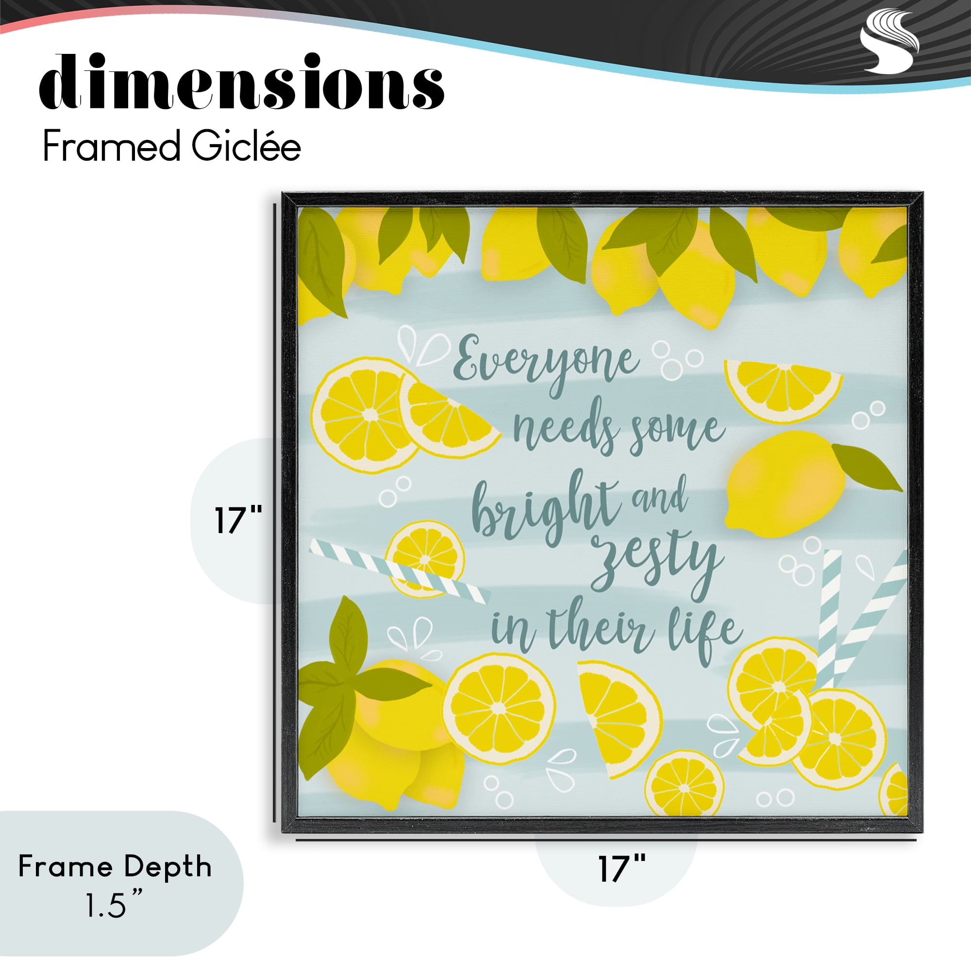 Stupell Industries Everyone Needs Bright & Zesty Black Framed Giclee Art, design by Anna Quach