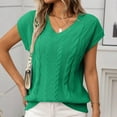 thumbnail image 4 of Hvyesh Womens Sweater Vest 2025 Summer V Neck Casual Sleeveless Sweaters Loose Cable Knit Pullover Tops, 4 of 7