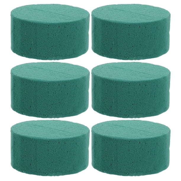 Kit de 6 arreglos florales con gran absorción de agua, columna redonda floral para centro de mesa, boda, pasillo, flores para fiesta (verde)