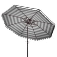 thumbnail image 6 of Safavieh Vienna 11ft Round Crank Metal Umbrella in Black and White, 6 of 6