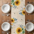 thumbnail image 4 of Table Runner 72 Inches Long for Kitchen Dining, Yellow Sunflowers Dresser Scarf Farmhouse, Dining Table Decorations for Wedding/Parties, Daisy Bees Elegant Farmhouse Floral 16 x 72 In, 4 of 8