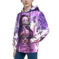 thumbnail image 3 of Demon Slayer Kamado Nezuko Kids' Hoodie 3D Print Sweatshirt Soft Pullover Hooded with Big Pockets Fans Gifts for Boys or Girls Small, 3 of 7
