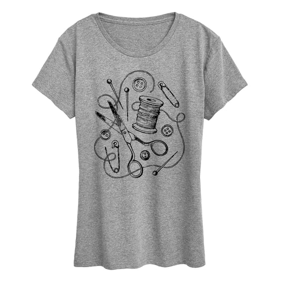 Instant Message - Vintage Sewing Tools - Women's Short Sleeve Graphic T-Shirt