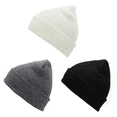 thumbnail image 2 of American Trends Winter Hats for Men Women Slouchy Cuffed Beanies Soft Plain Knit Hats Skull Caps Unisex 3 Pack（Black & White & Gray）, 2 of 7