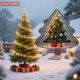 thumbnail image 4 of Metal Hanging Christmas Tree-Shaped Wind Decorations - Festive Garden Spinners with Red & Gold Ornament Design for Yard Decor, 4 of 7