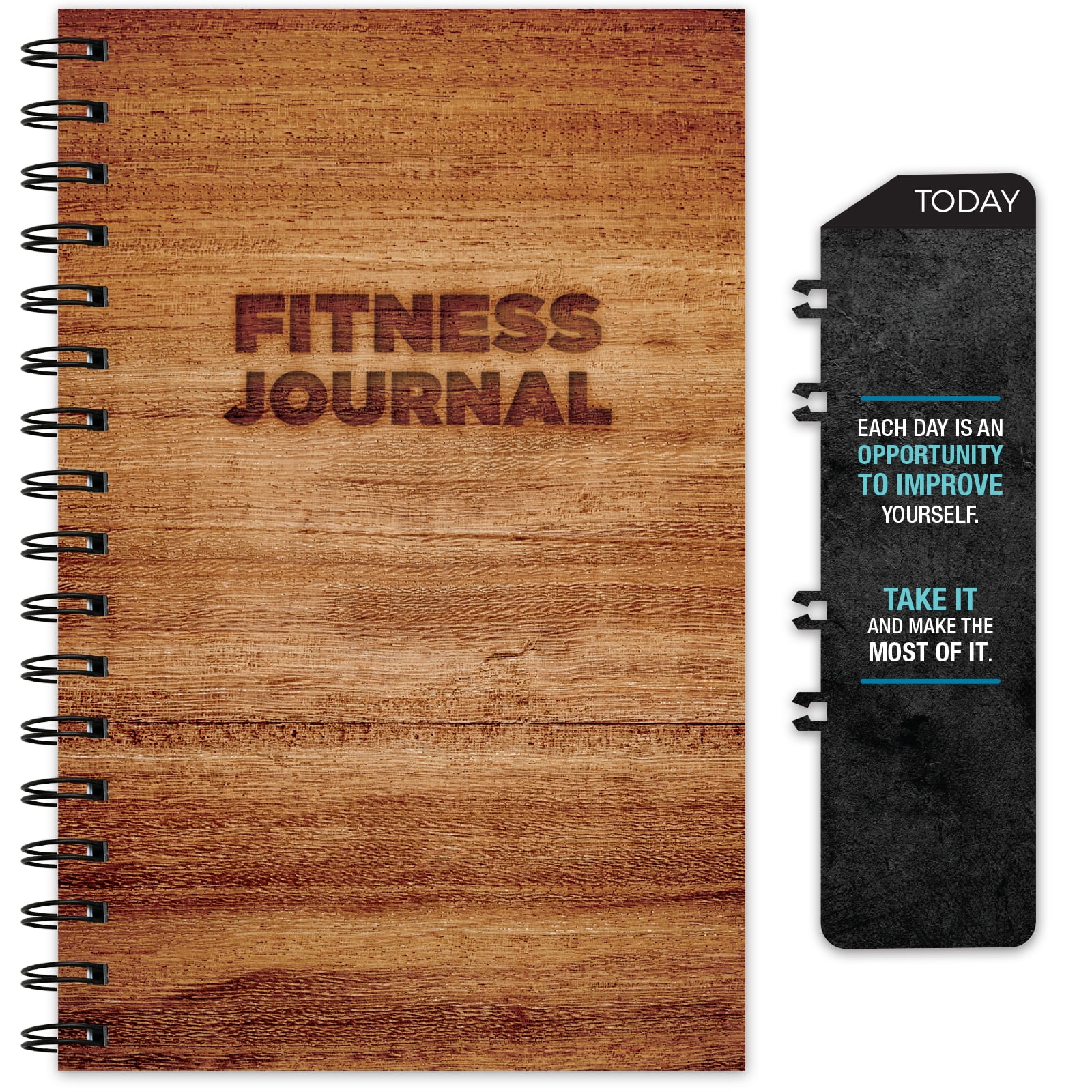 Sturdy Binding Global Printed Products Workout Fitness Journal Nutrition Planners: Clip-in Bookmark Blue Thick Pages & Laminated Protective Cover 