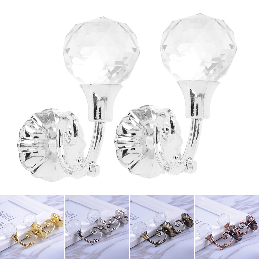 Hands DIY 2pcs Curtain Holdbacks Wall Mounted Drapery Tiebacks Metal
