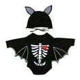 thumbnail image 4 of Fesfesfes Infant Onesies for Baby Boys Girls Black Cotton Bat Halloween Hat Jumpsuit Suit Rompers, 4 of 9