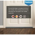 thumbnail image 4 of NOGIS Twin Door Draft Stoppers,1 Pack Draft Blocker for Bottom of Door Guard Noise Light Odor Reduction Windshield Energy Saving Under Door Seal, 37 Inch Gray, 4 of 7