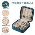 thumbnail image 3 of Travel velvet jewelry box, small portable organizer box with mirror, girl's mini gift box, ring - Indigo, 3 of 5