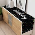 thumbnail image 4 of Black Birthday Table Runner - 108 Inch Long, Kitchen Dining Table Runner Dresser Scarves, Colorful Confetti Ribbons Polka Dots Classroom Farmhouse Decor for Coffee Tables Wedding Party Banquet, 4 of 8