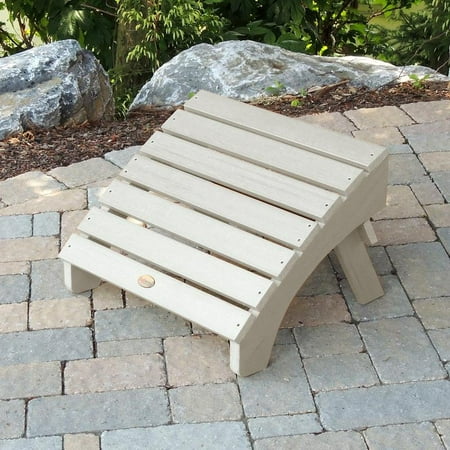 AD-OTL1-WAE Recycled Plastic Whitewash Adirondack Outdoor Hamilton Furniture Folding Ottoman-Made in USA