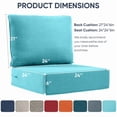 thumbnail image 6 of PARKWELL Outdoor Deep Seat Cushion Set, 24 x 24, Water Repellent, Fade Resistant, 6" Thicken Deep Seat Bottom and Back Cushion for Chair, Sofa, and Couch, Turquoise (10-Piece), 6 of 8