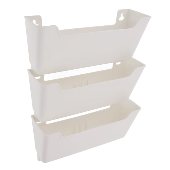 Raindrops 1Set Beige Plastic Wall Mount File Organizer Mail Magazine Holder for Office and Home